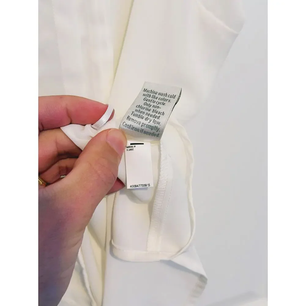 LC Coquette Bow Button Sleeveless Blouse Size XL White Preppy Soft Old Money - Picture 7 of 8